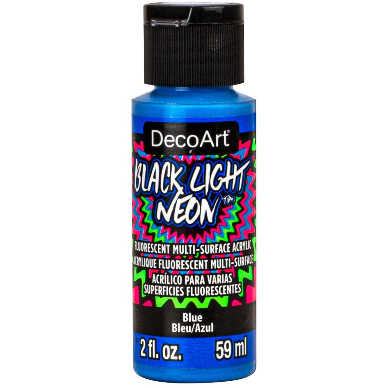 DecoArt Black Light Neon Acrylic Paint 2oz – Fluorescent UV Reactive Acrylic for Craft, Art, DIY & Party Projects